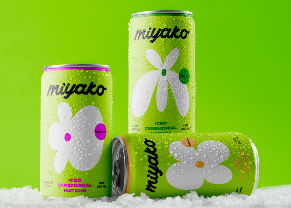 MIYAKO 創(chuàng)新日式抹茶飲料包裝設(shè)計(jì)與品牌塑造,嫩綠色+自由的白色花朵 MIYAKO 創(chuàng)新日式抹茶飲料包裝設(shè)計(jì)與品牌塑造,嫩綠色+自由的白色花朵