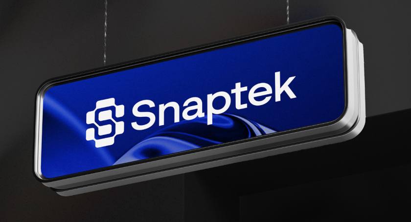 Snaptek 人工智能尖端科技品牌S字母logo設計vi設計，藍色科技風
