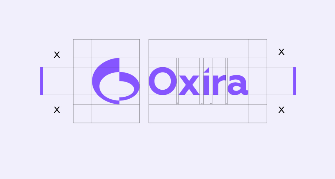 Oxira 人工智能未來科技品牌logo設(shè)計，現(xiàn)代極簡主義與科技前沿美學(xué)