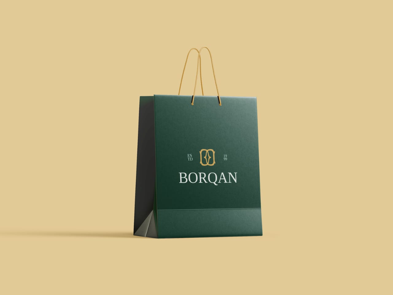 Borqan珠寶品牌logo形象設(shè)計,兩個字母B合并負空間星形