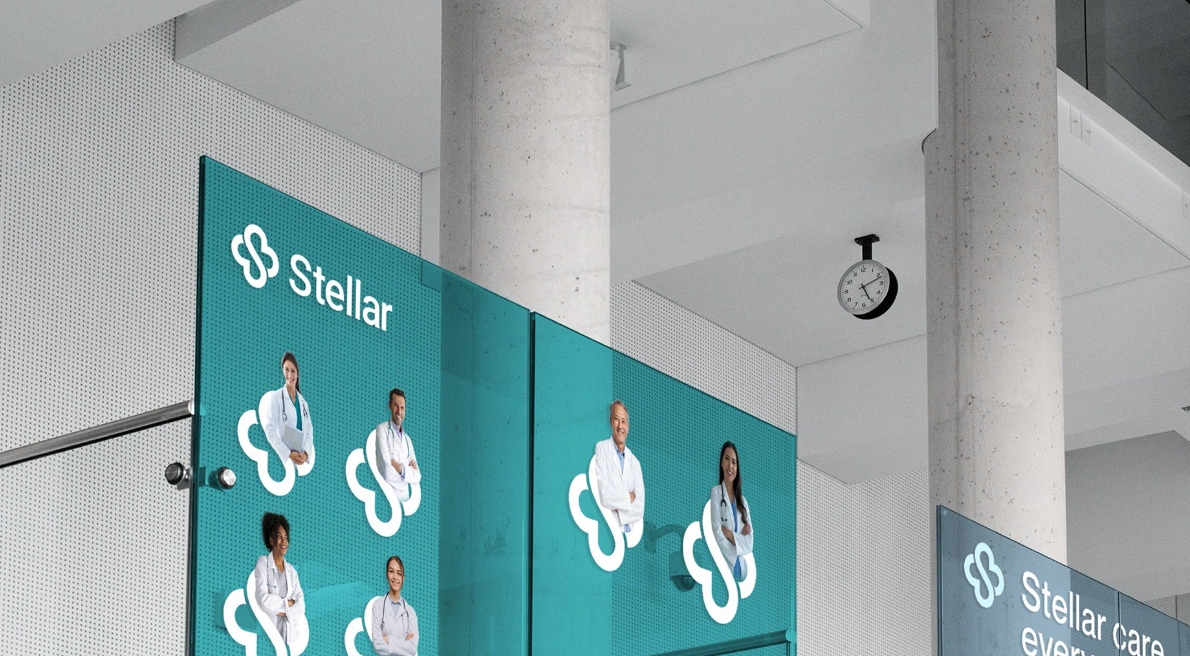 Stellar 醫院logo設計vi設計，融合多個醫療元素-上海logo設計公司