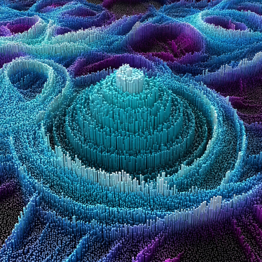 圓形3D針組成一個景觀