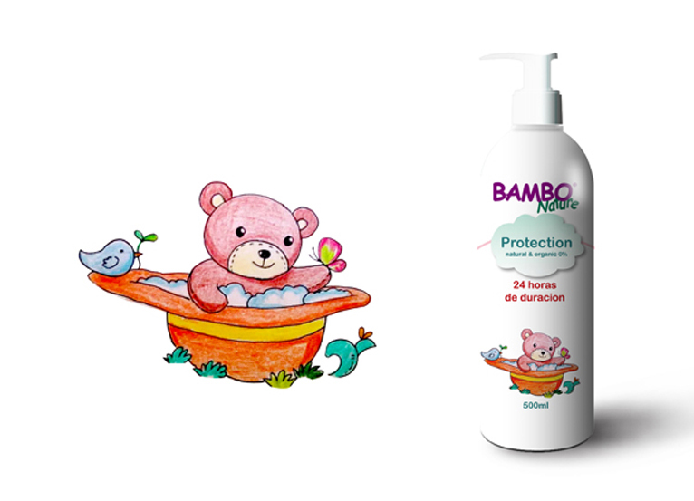 BAMBO班博熊寶寶嬰兒護膚品包裝設計嬰兒沐浴露防曬霜包裝設計