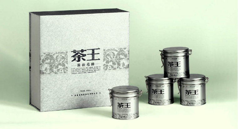 徽府茶行茶王茶葉禮盒包裝設計-銀色禮盒-上海茶葉包裝設計公司3