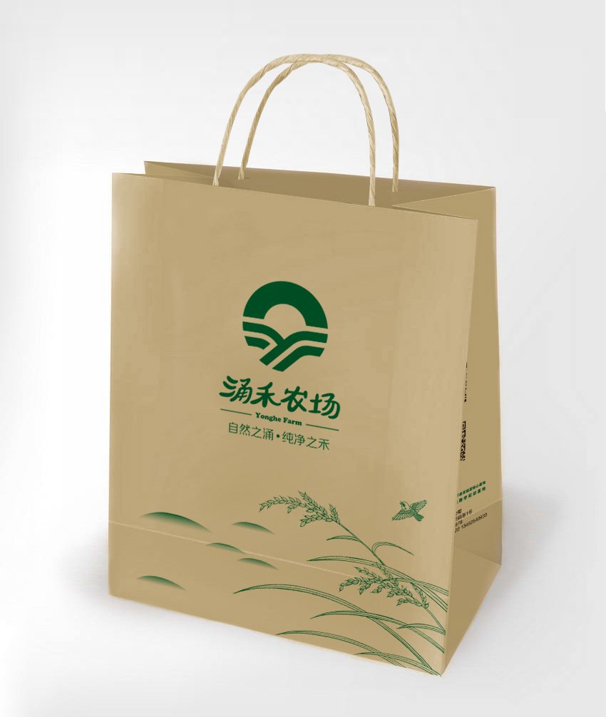 涌禾農場農業品牌商標LOGO設計品牌VI視覺形象設計-袋子設計