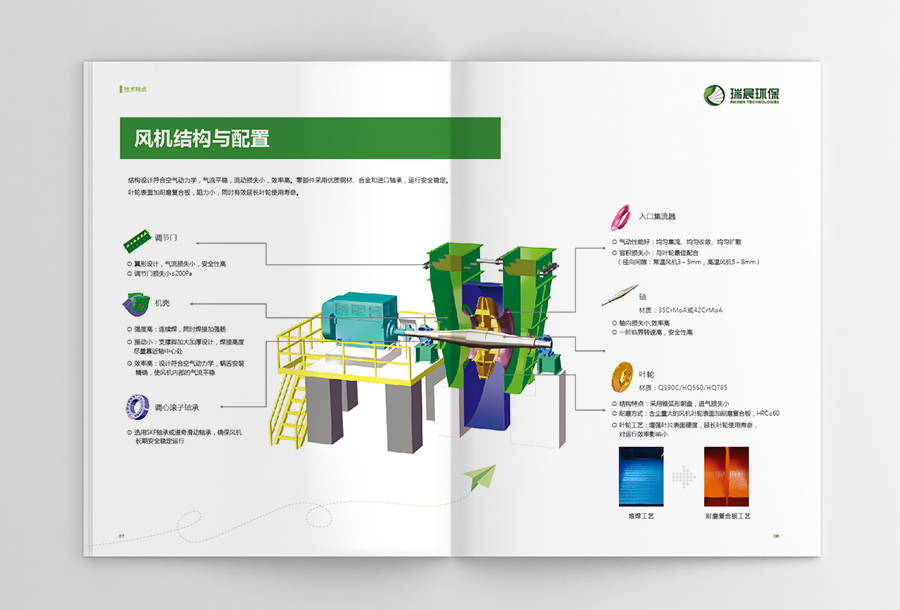 瑞晨環保水泵風機工業產品宣傳手冊設計