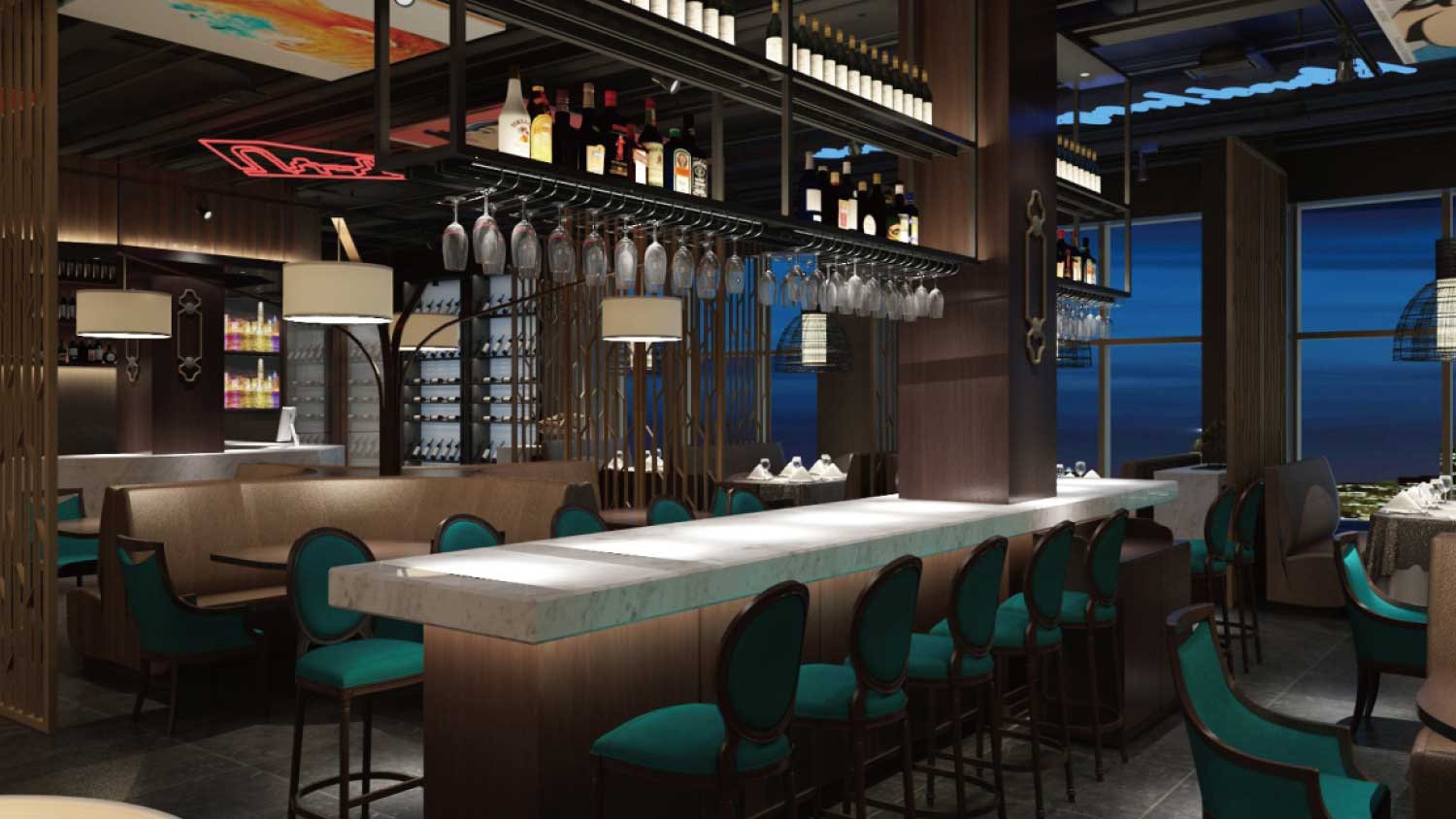 港島印象餐廳餐飲空間設計