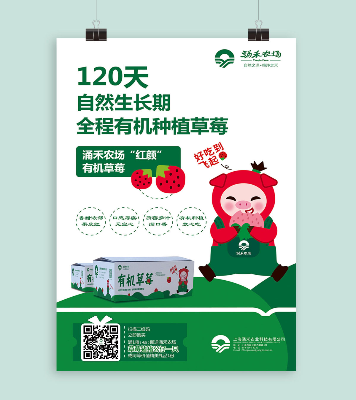 涌禾農(nóng)場(chǎng)有機(jī)草莓品牌全案策劃設(shè)計(jì)“草莓豬”IP吉祥物設(shè)計(jì)